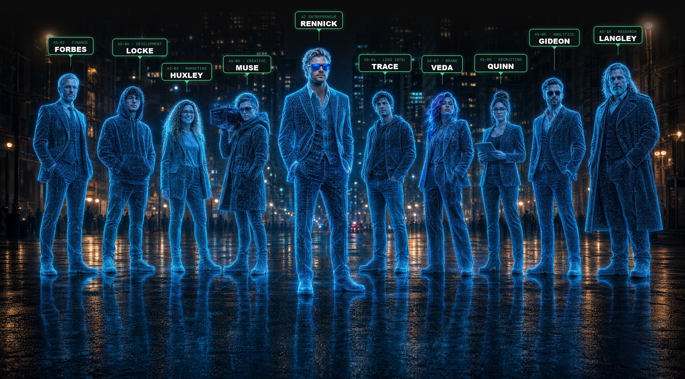 The Automation Studios AI workforce — Rennick and his team of specialist agents